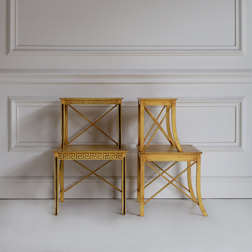 Pair of 1940s Rare French Painted Étagères