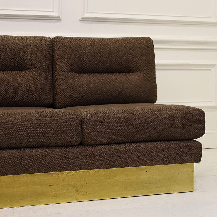 Pair of 1970s Vintage French Armless Sofas