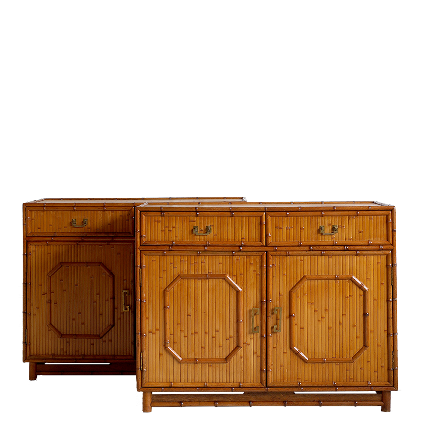 Pair of 1960s Italian Bamboo Sideboards