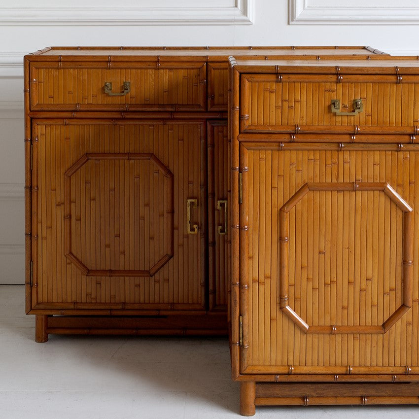 Pair of 1960s Italian Bamboo Sideboards