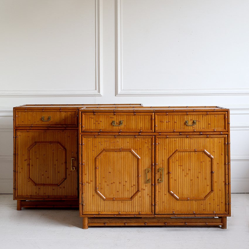 Pair of 1960s Italian Bamboo Sideboards