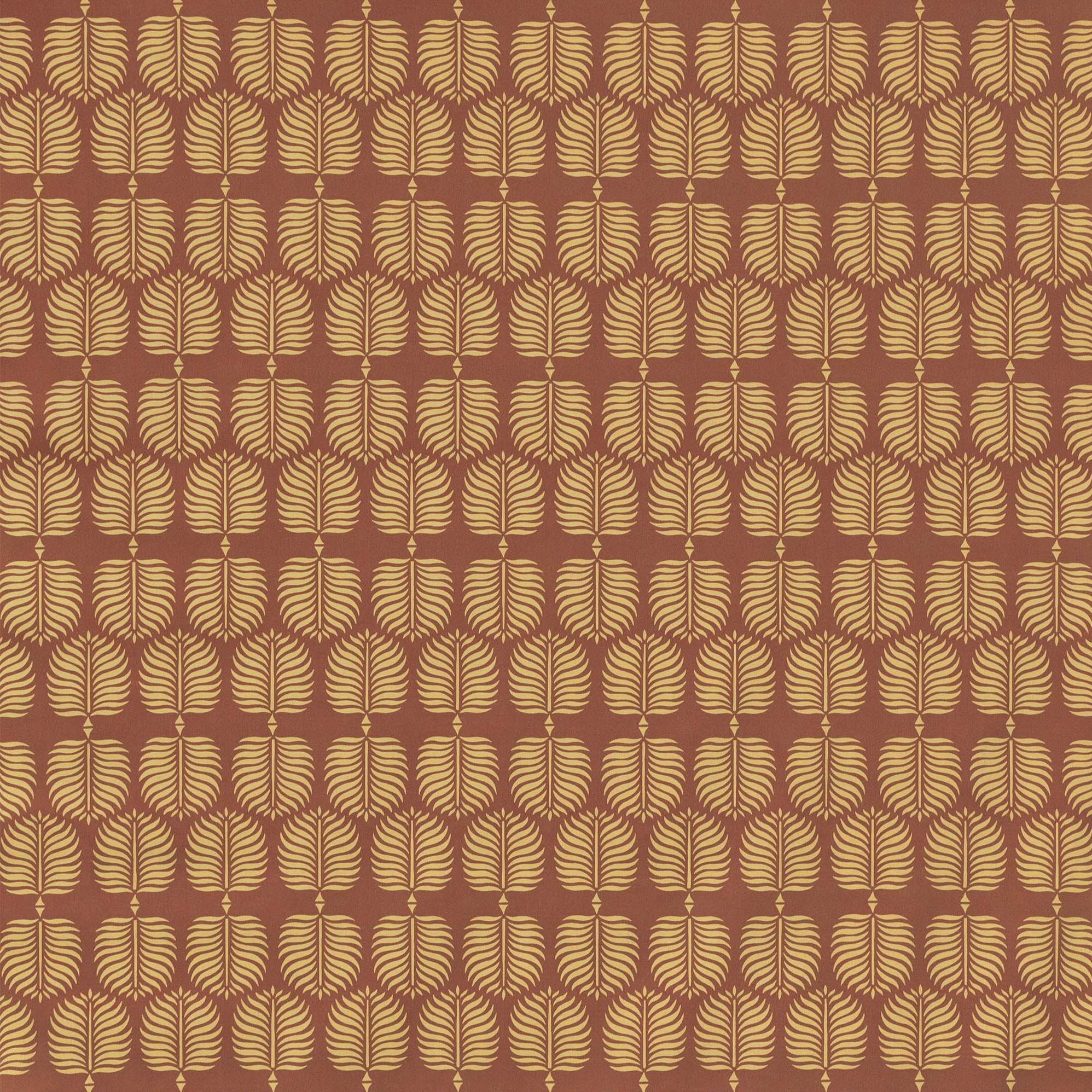Persia Leaf - Taupe on Rust