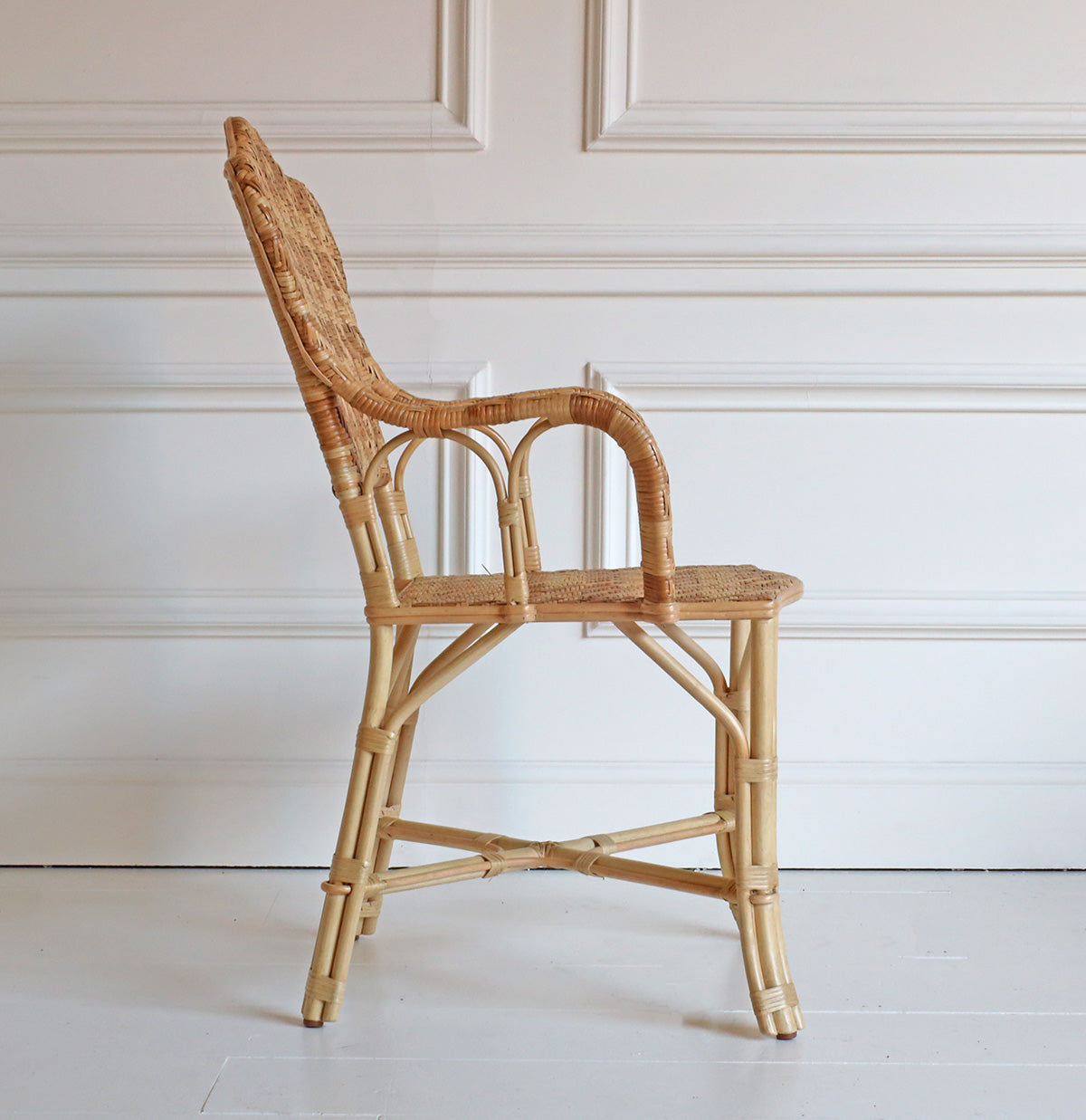 Pied-de-poule Rattan Chair