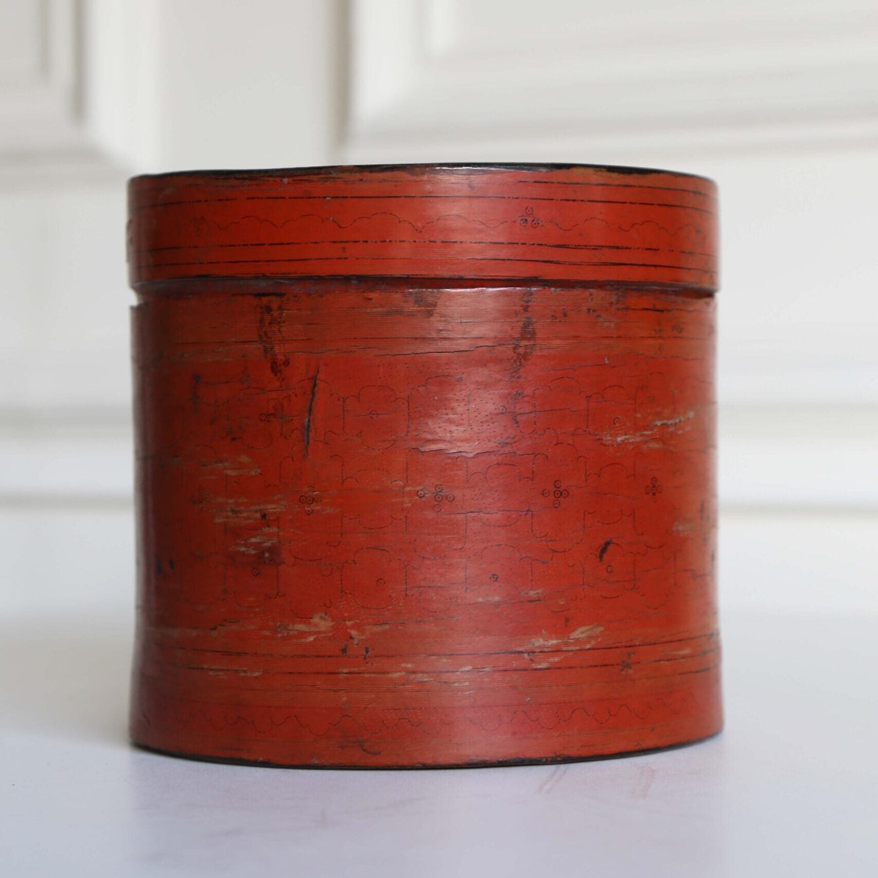 Rare Burmese Coral Red Betel Box