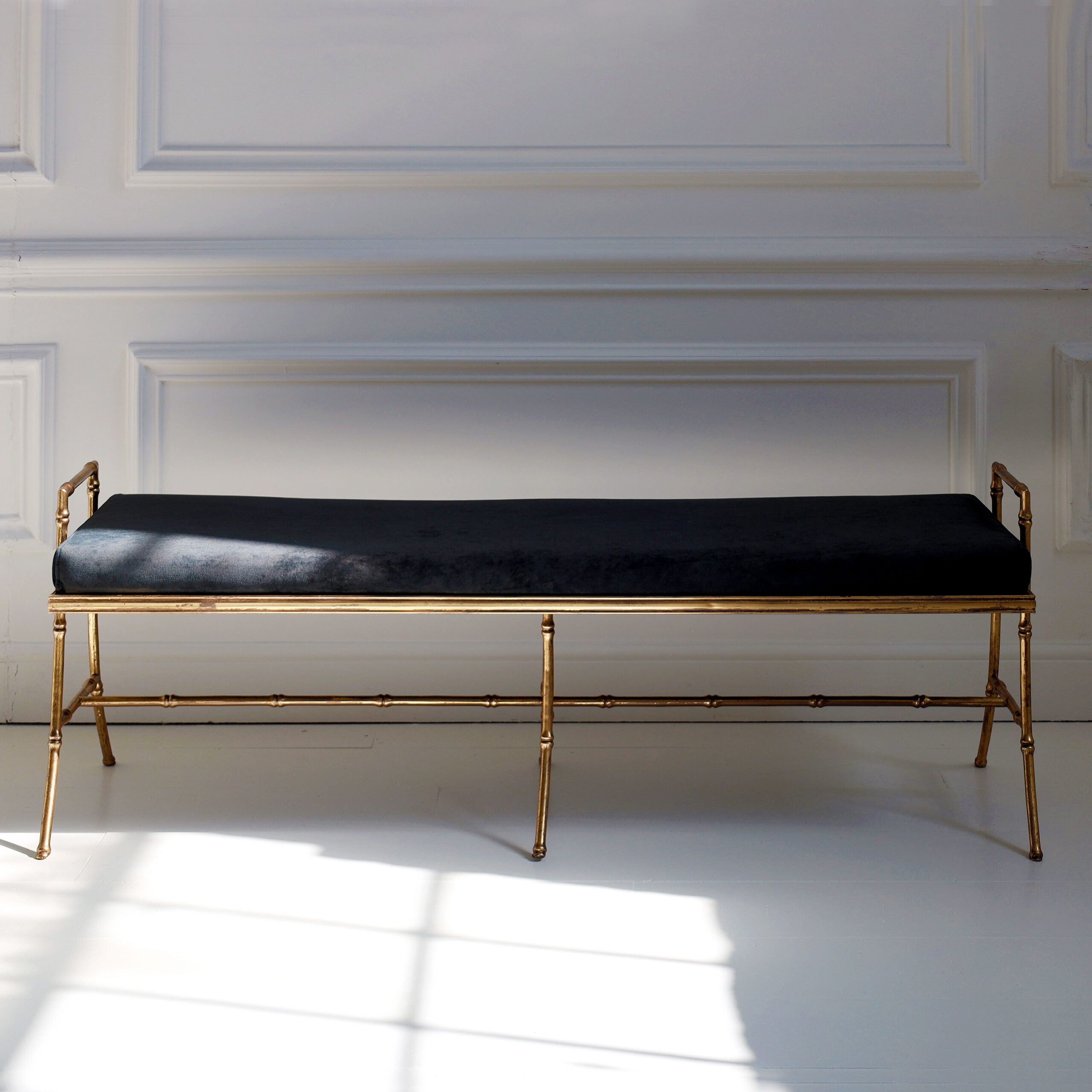 Gilt Bamboo Bench