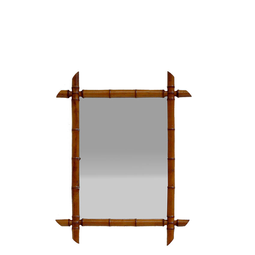 Pair of 19th Century French Faux Bamboo Wall Mirrors
