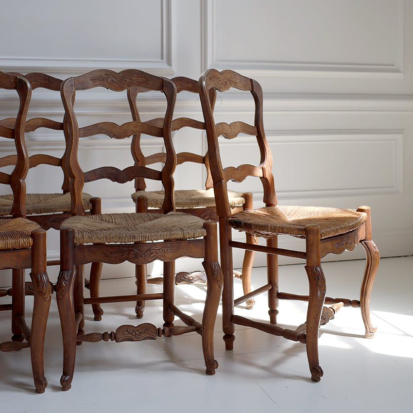 Set of 6 French Louis XV Style Dining Chairs
