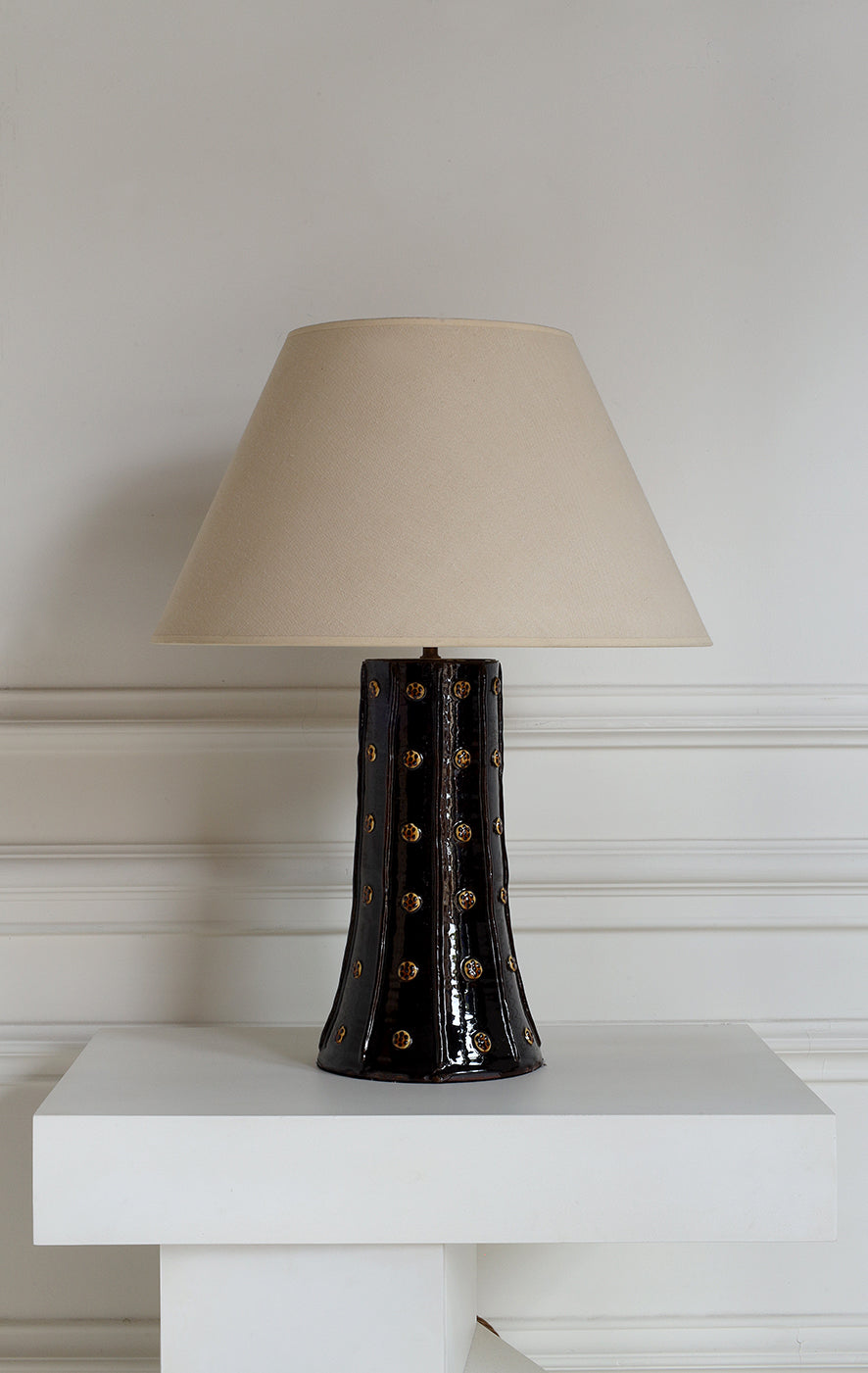 Montrose Table Lamp- Black with Yellow Dots