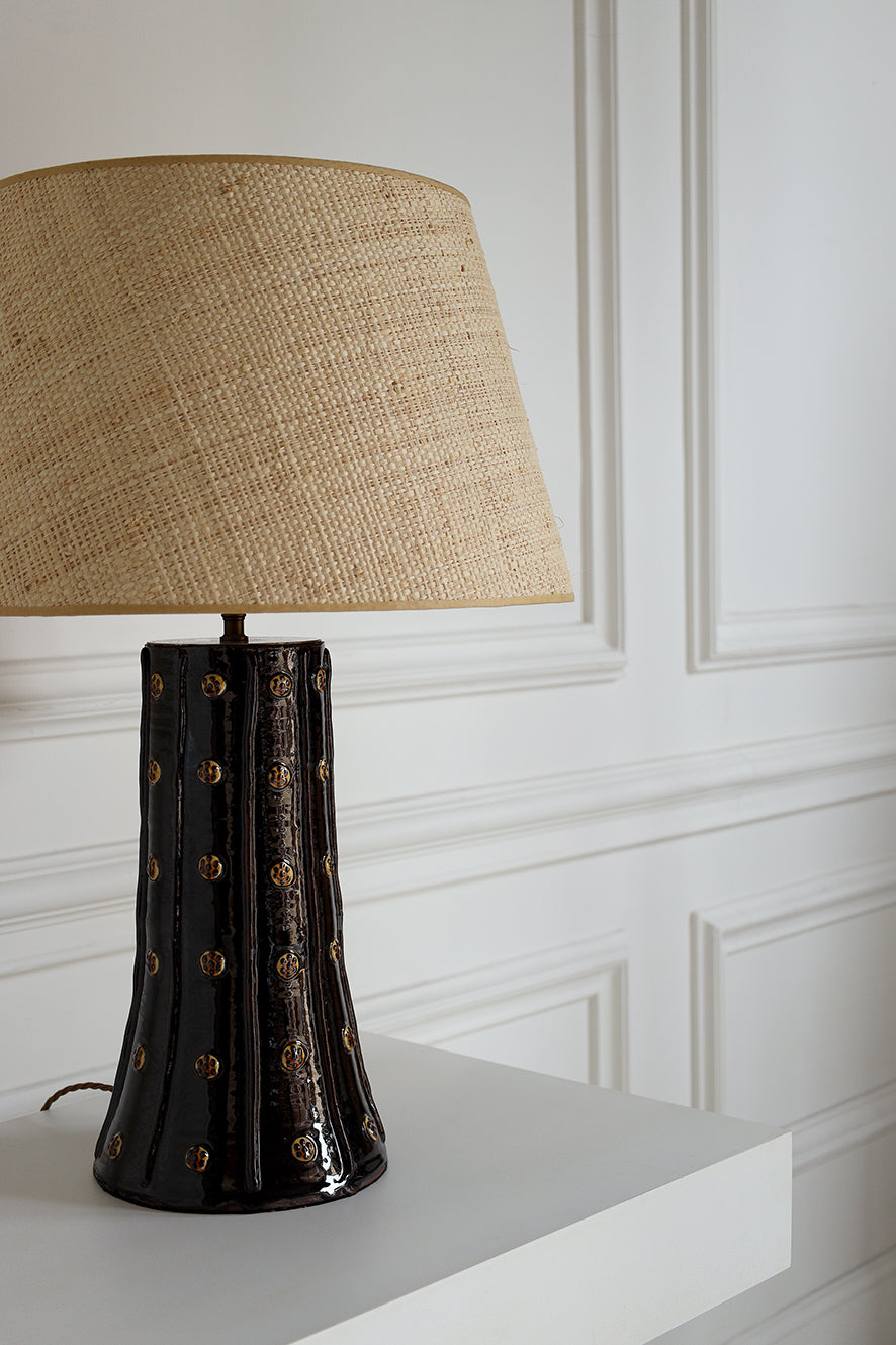 Montrose Table Lamp- Black with Yellow Dots