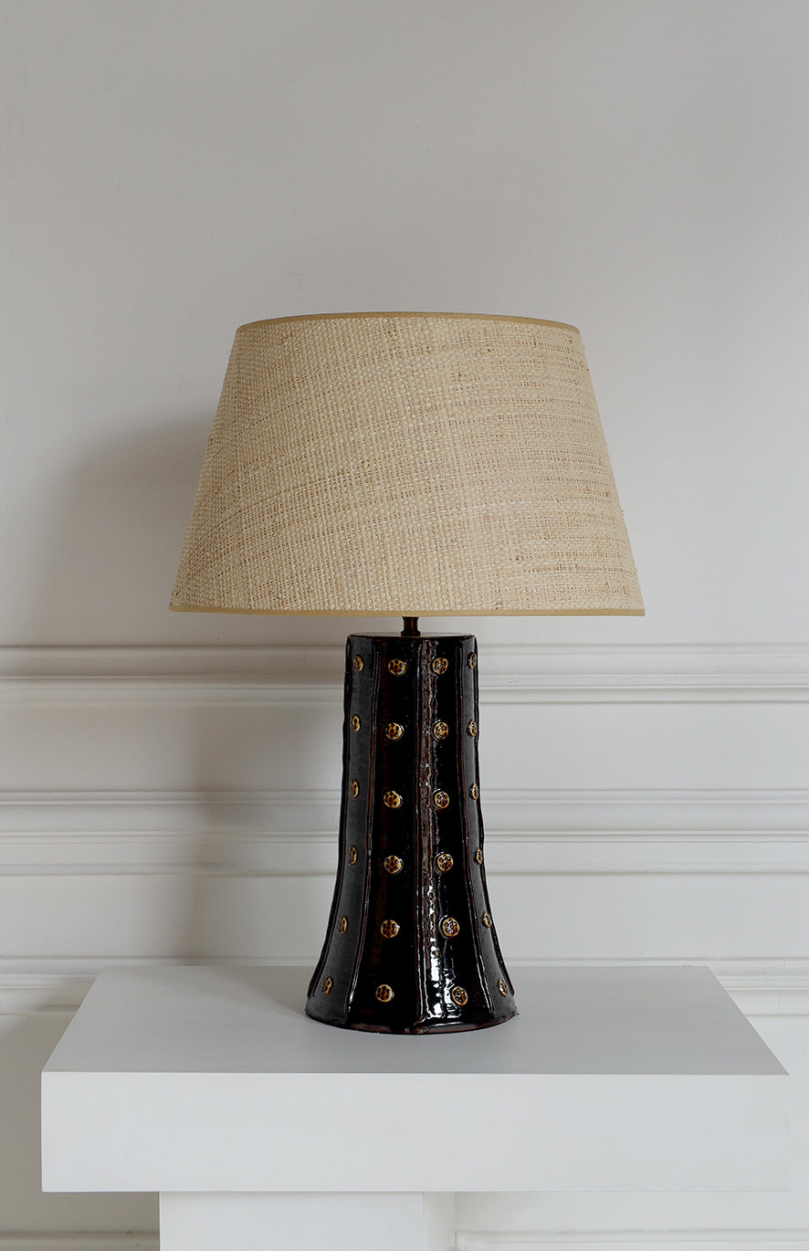 Montrose Table Lamp- Black with Yellow Dots