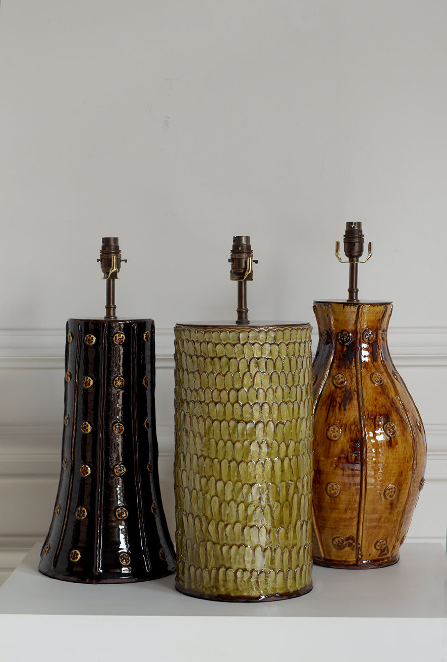 Montrose Table Lamp- Black with Yellow Dots