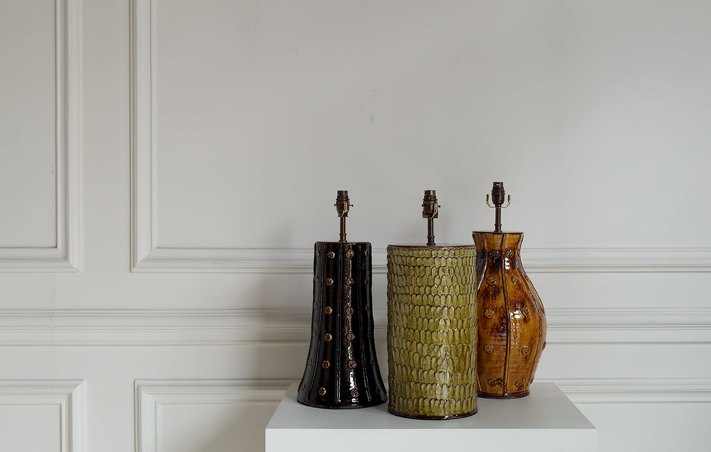 Montrose Table Lamp- Black with Yellow Dots