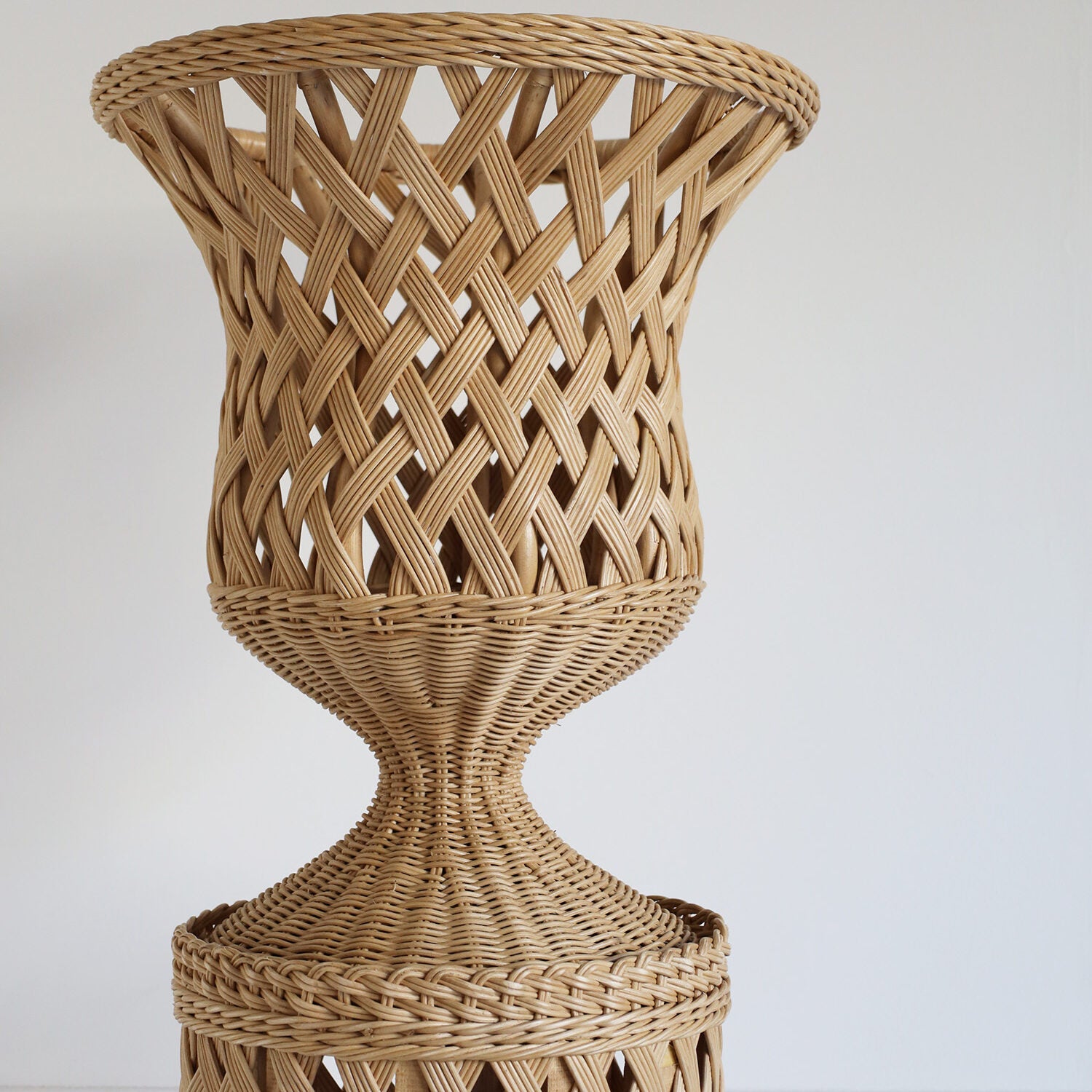 Rattan Pedestal with Planter