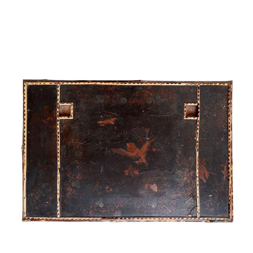 Victorian Tiger Bamboo and Lacquered Desk