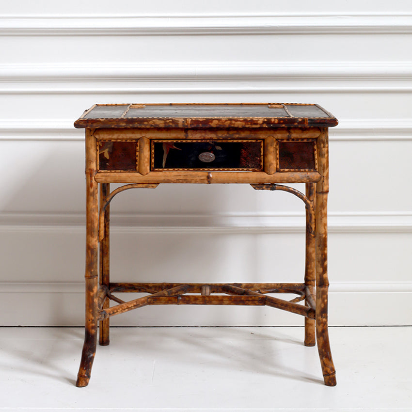 Victorian Tiger Bamboo and Lacquered Desk