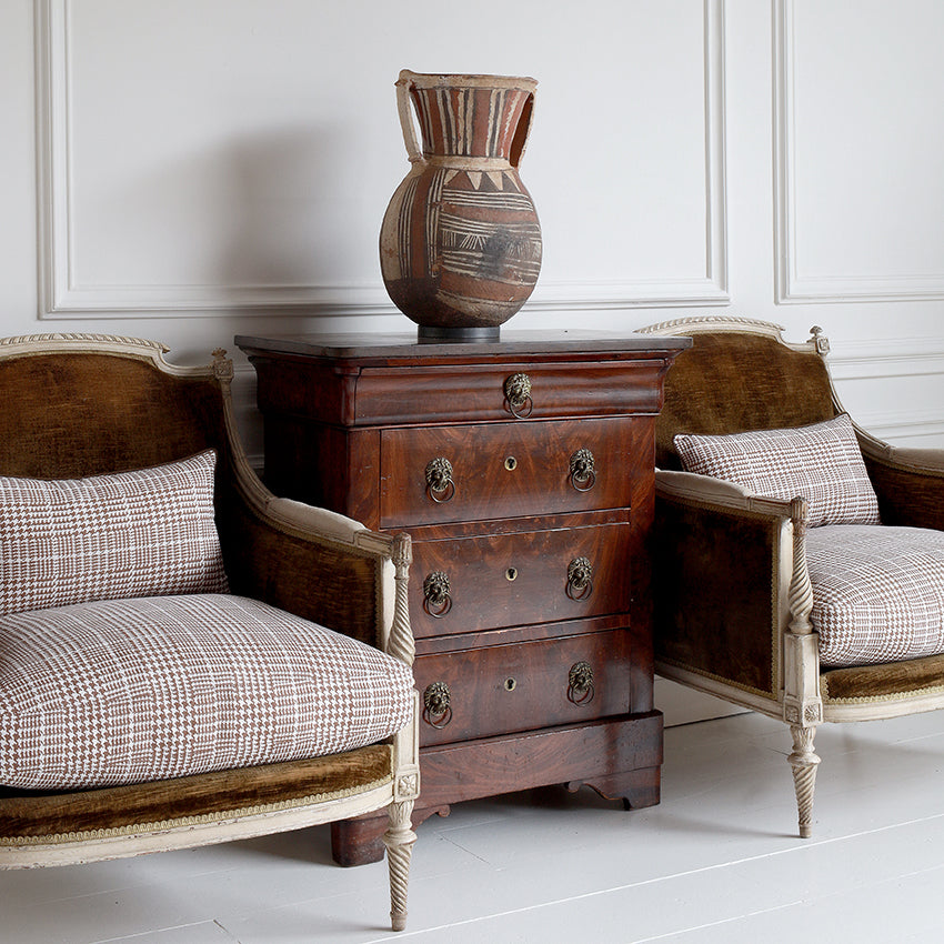 Pair of Louis XVI Revival Armchairs in Pied de Poule