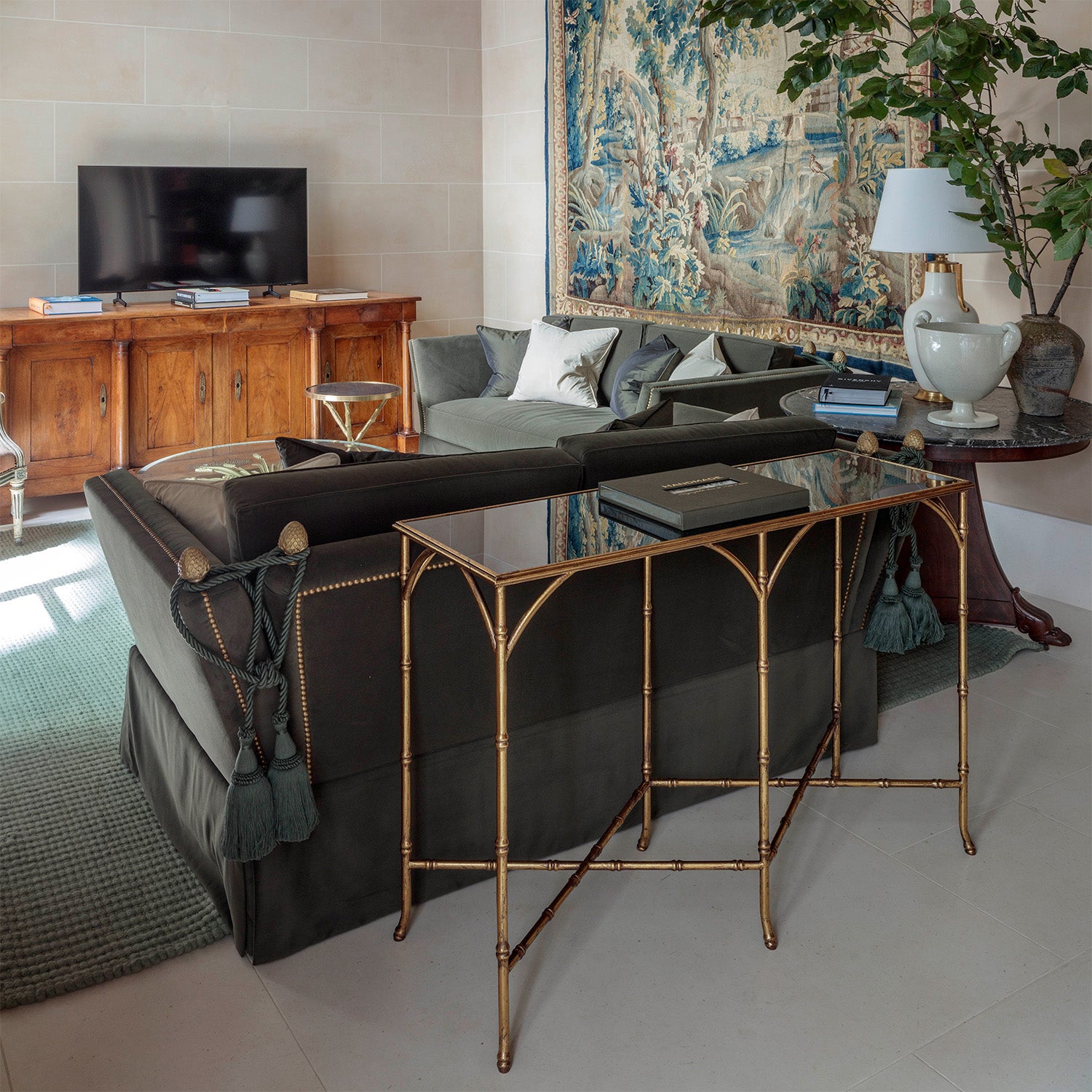 Gilt Bamboo Console