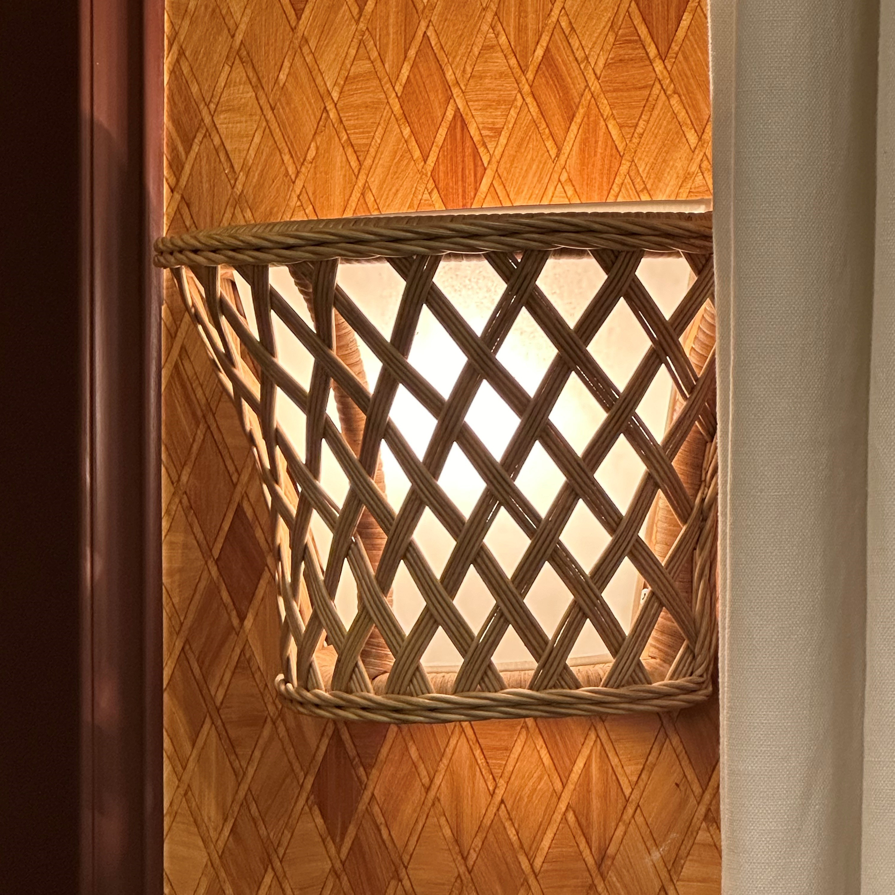 Lattice Rattan Sconce