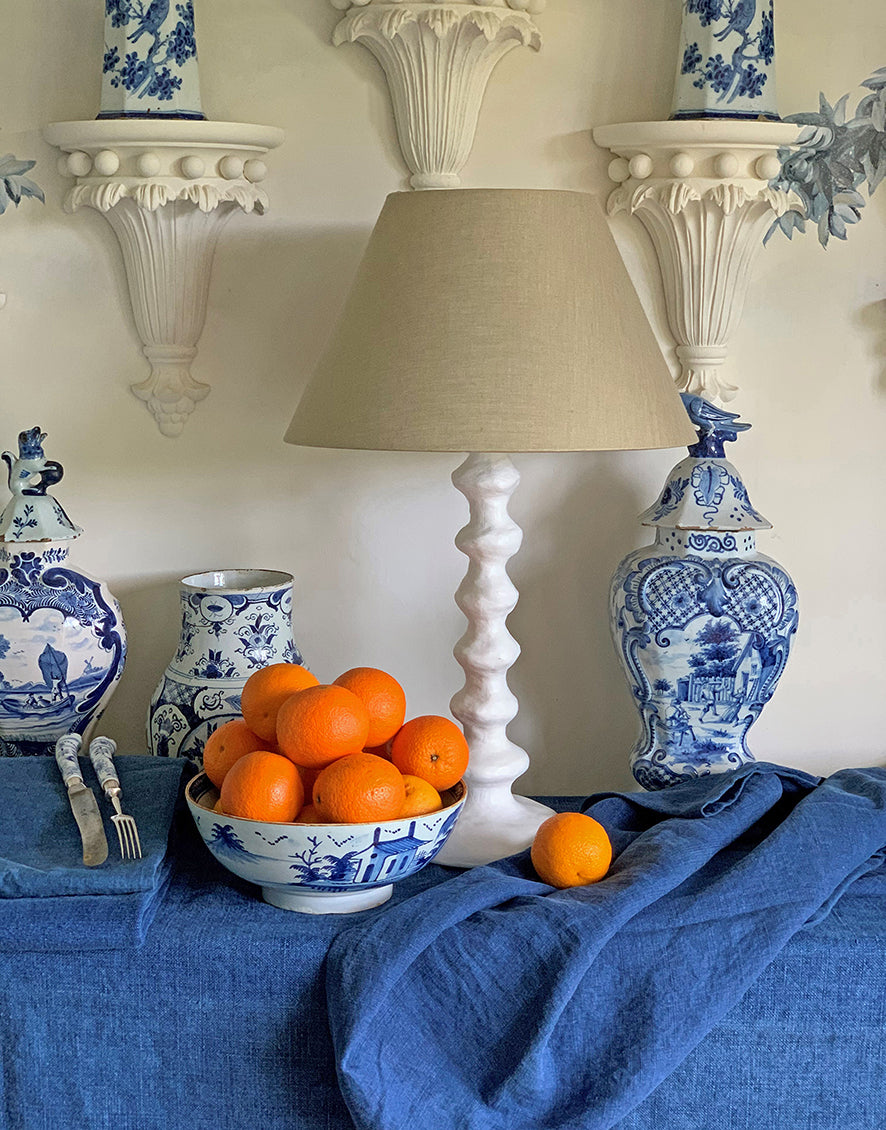 Vignette.Indigo Linen.Rocky Lamp.LR