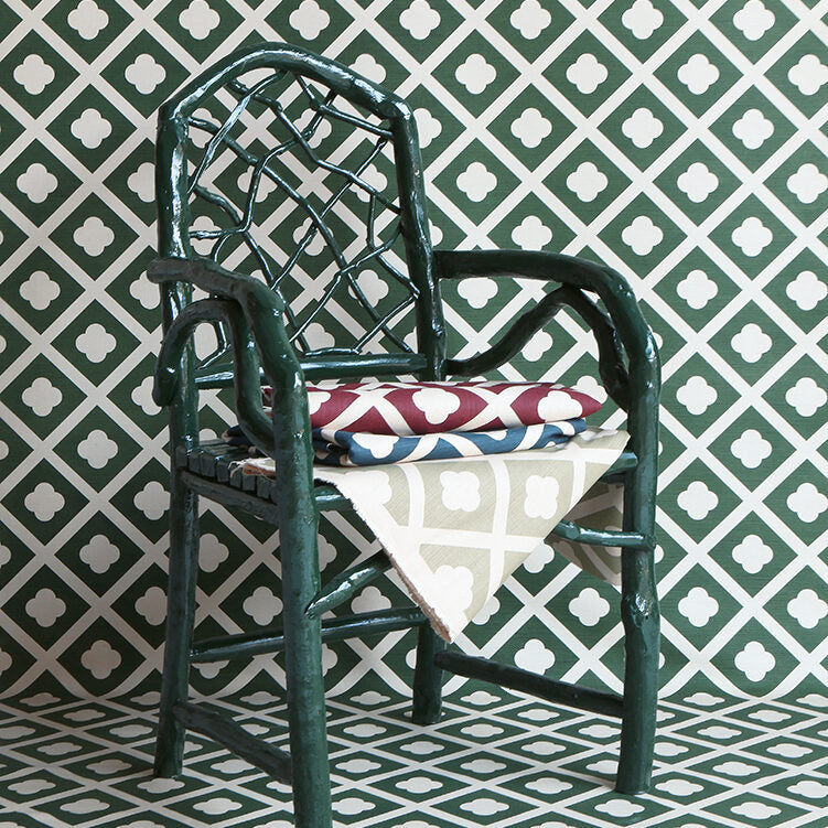 Jardin - Dark Green on Ecru