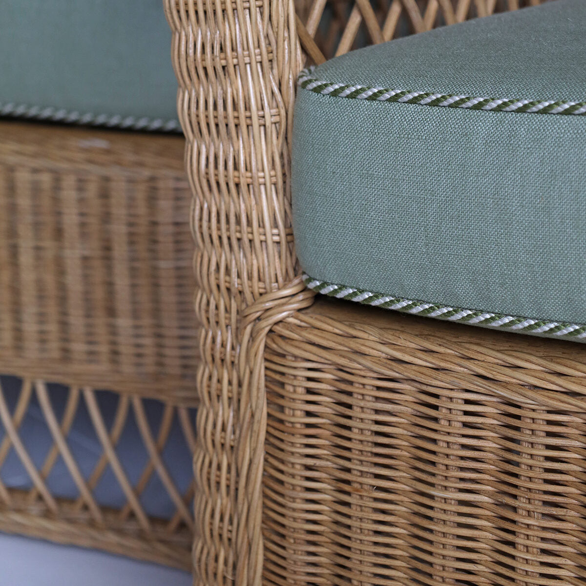 Striped Cabled Cord - Flax and Olive Green