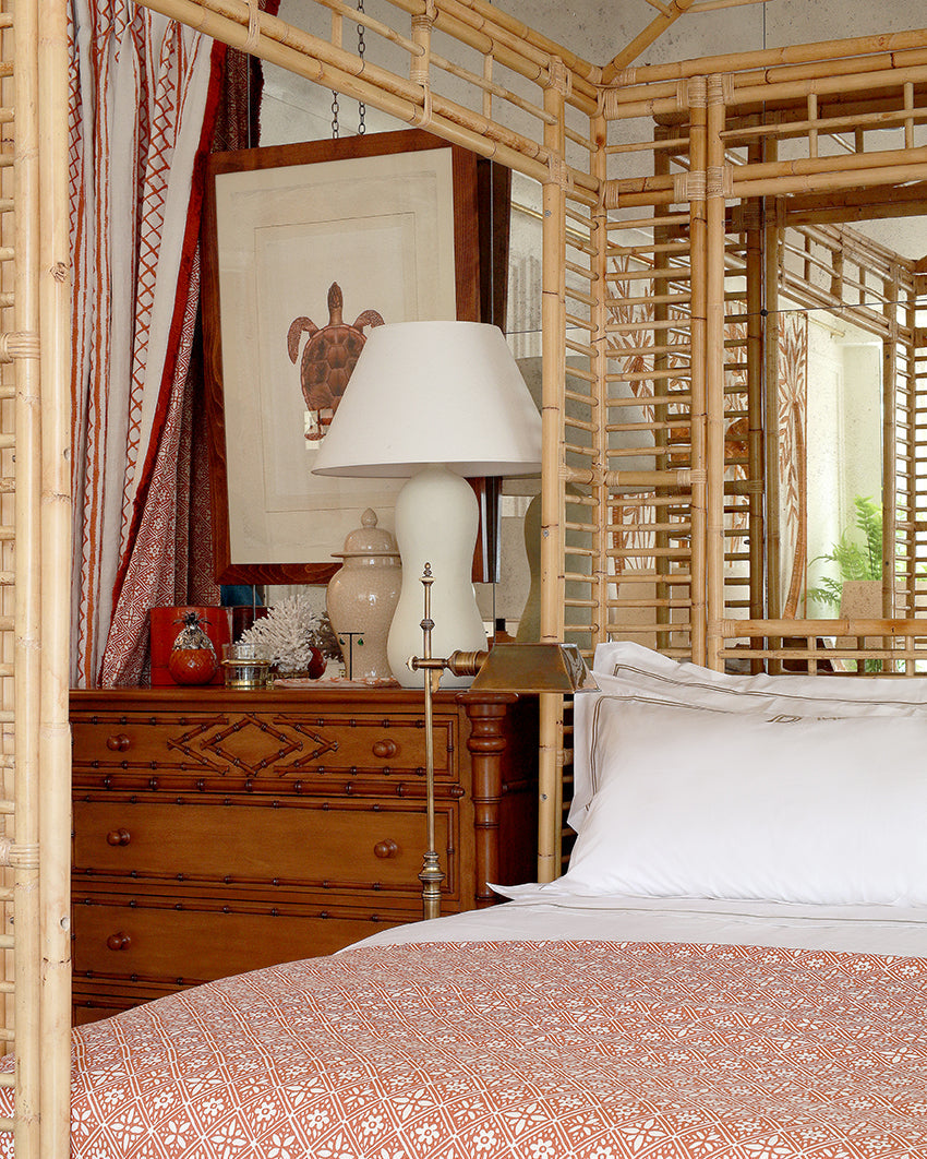 Oscar Rattan bed with Canopy