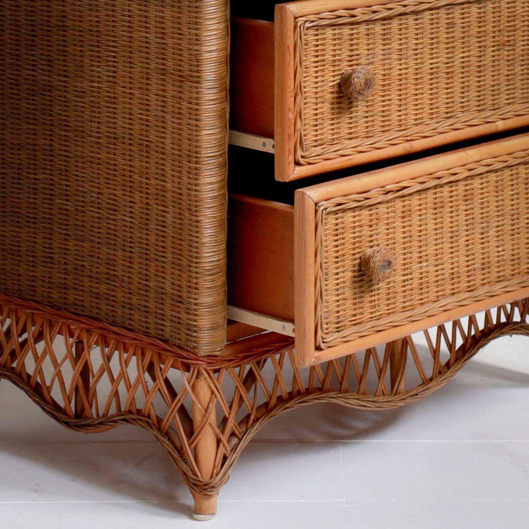 Vintage Cane and Bamboo Chest of Drawers