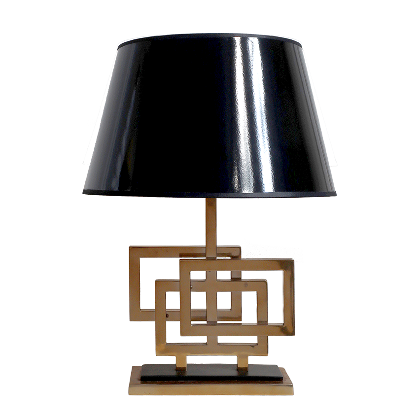 Vinatge Geometric Brass Table Lamp