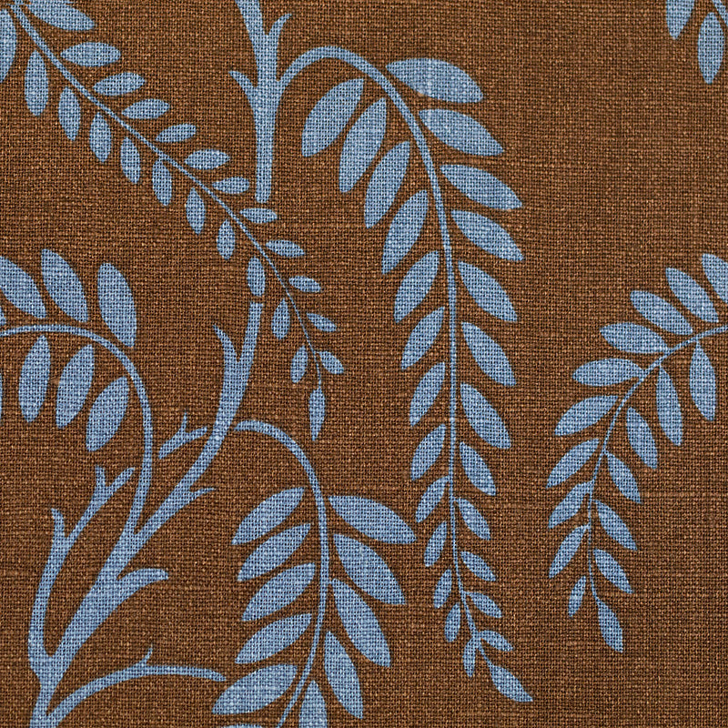 Wisteria II - Blue on Brown Linen