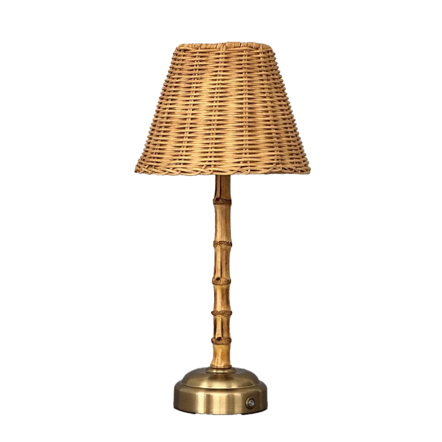 Bamboo Cordless Table Lamp - Rattan