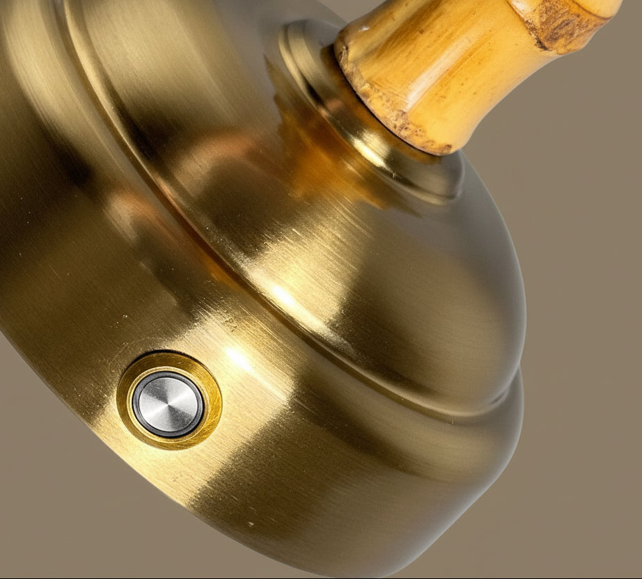 Rattan and Bamboo Cordless Table Lamp