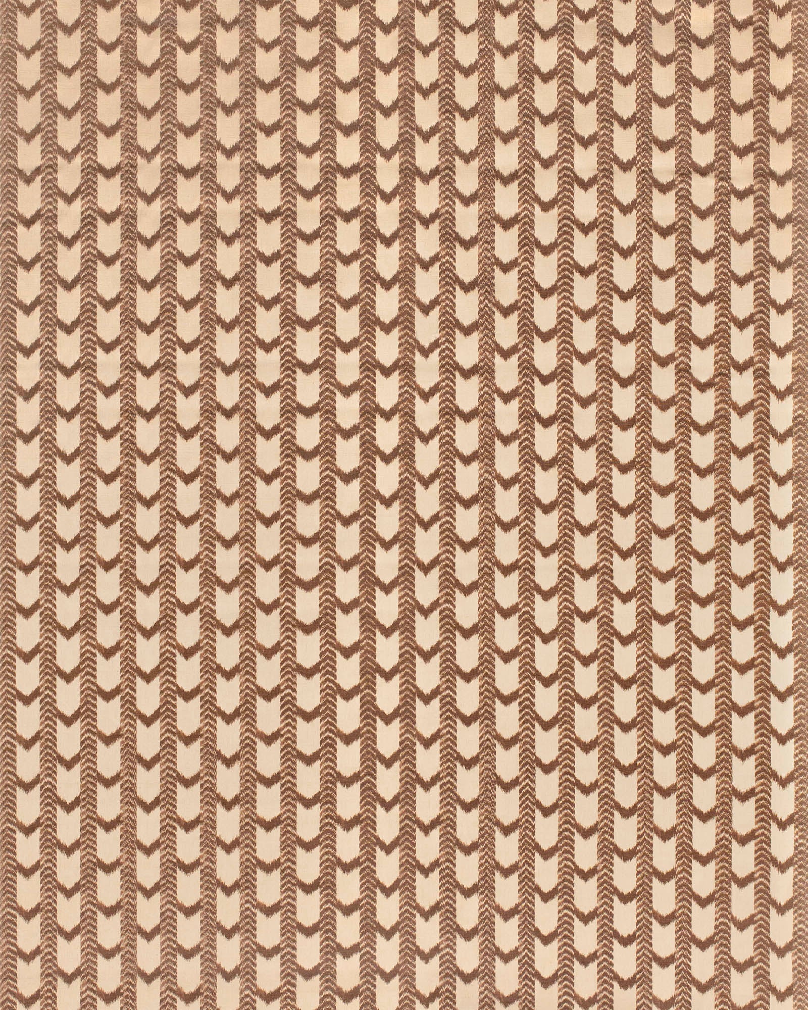 Textile pattern with wavy lines in brown and beige on a beige background