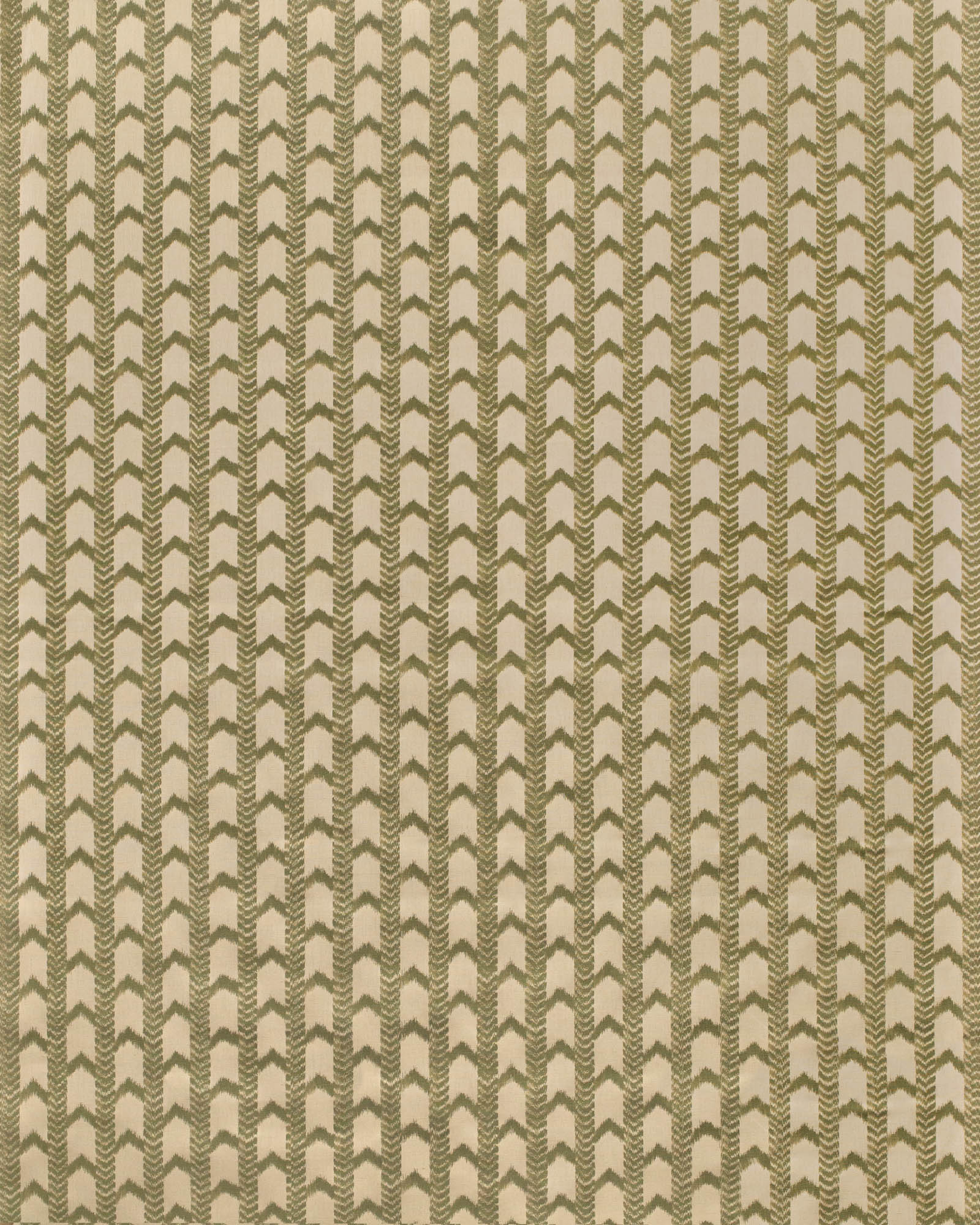 Textile pattern with alternating beige and green stripes on a beige background
