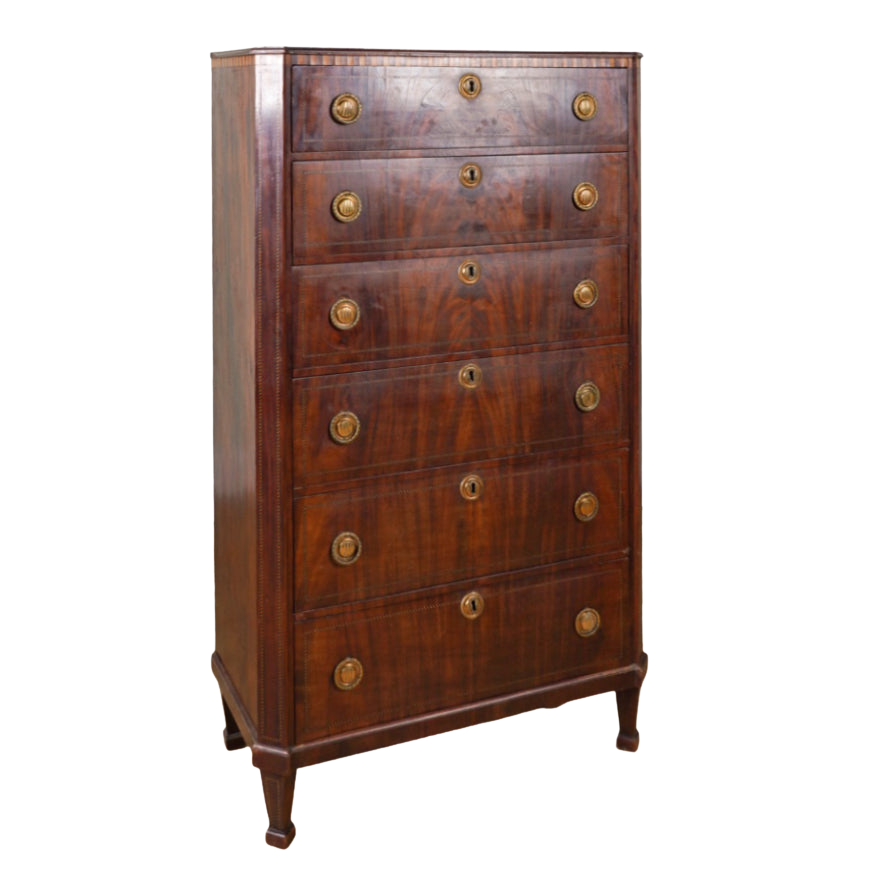 18th Century Dutch Inlaid Mahogany Chest of Drawers