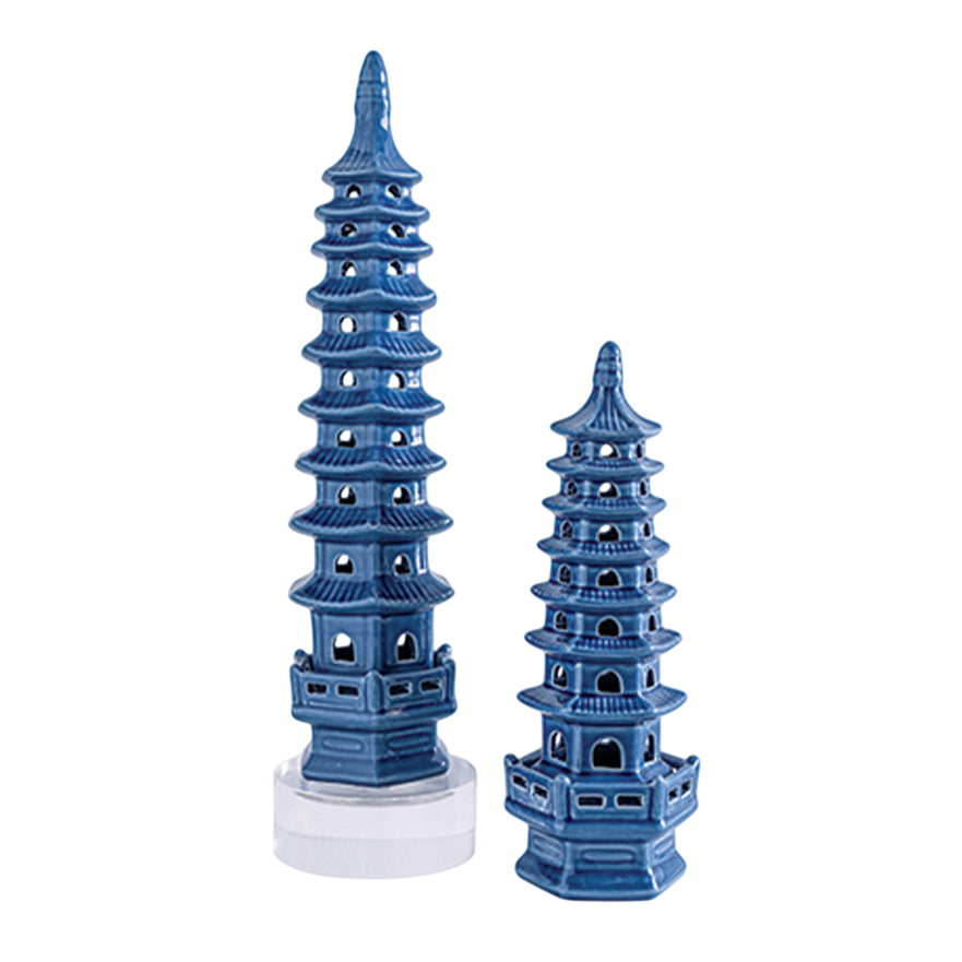 Tall Decorative Pagoda - Blue