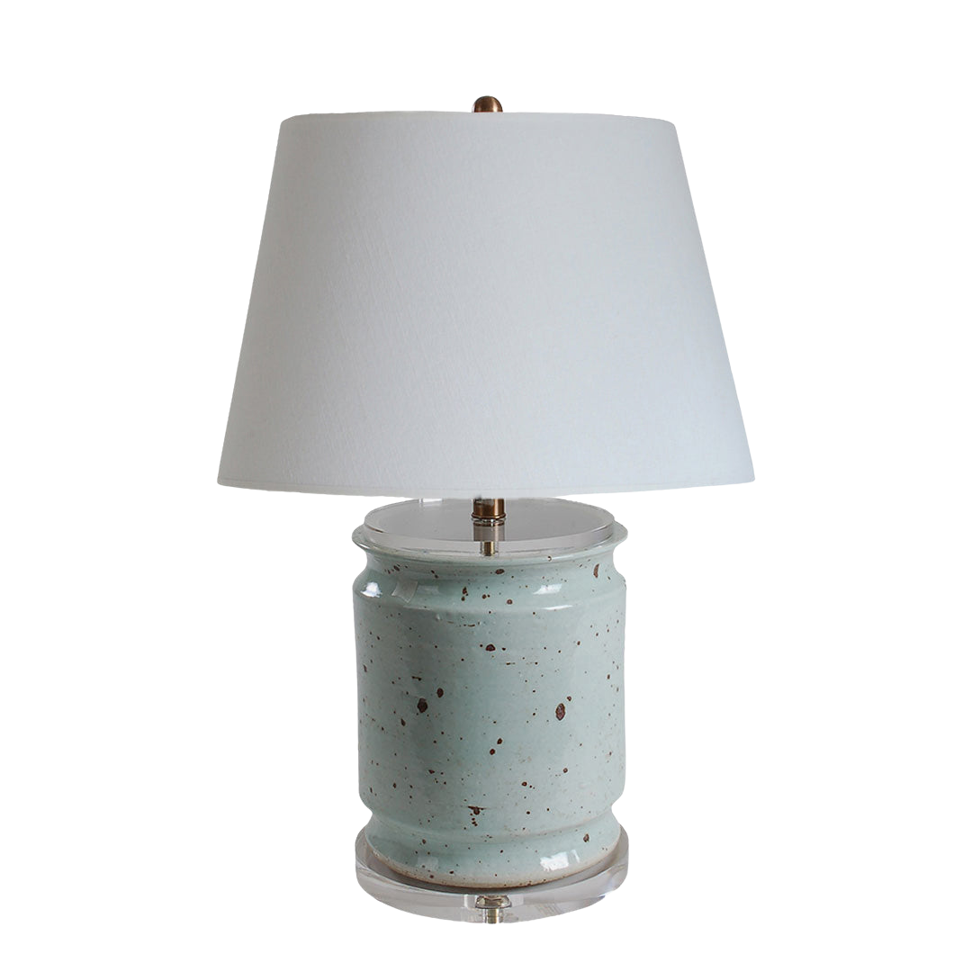 Celadon Cache Pot Table Lamp