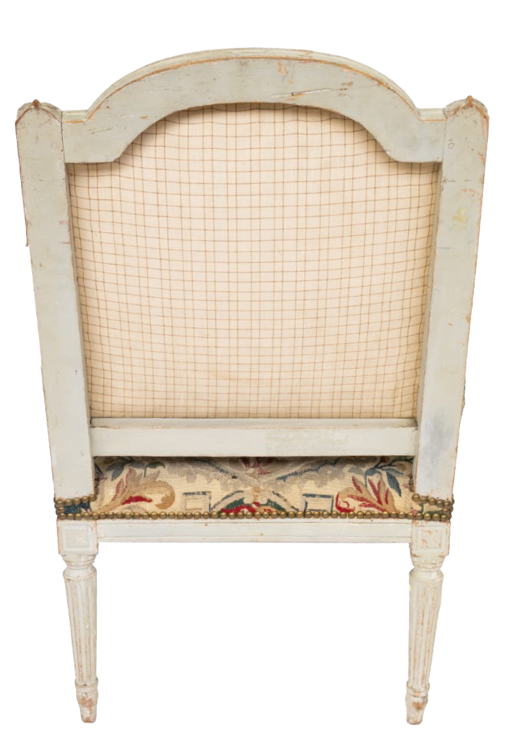 Set of 4 Louis XVI Style Grey Painted Armchairs