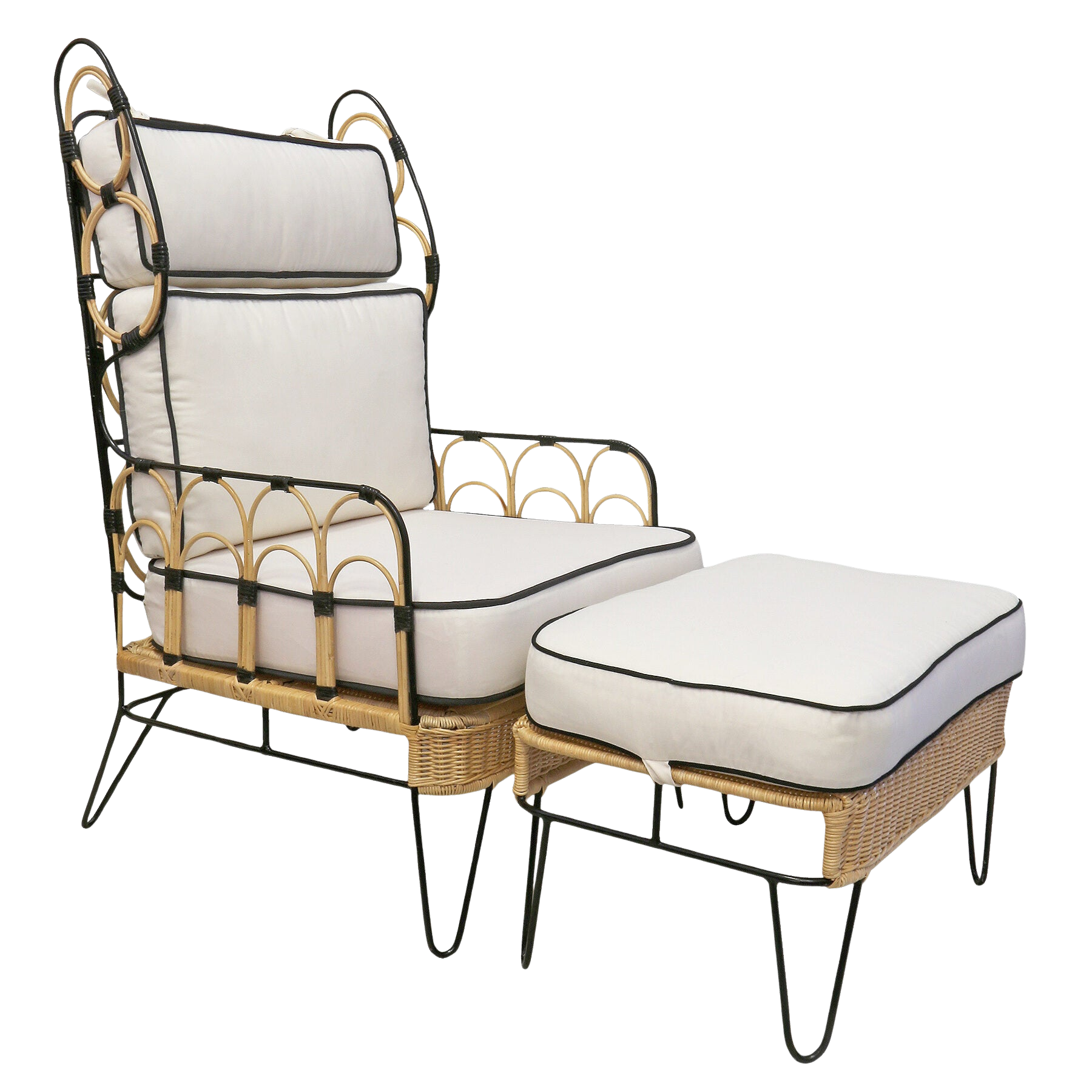 Capri Rattan Armchair with Ottoman