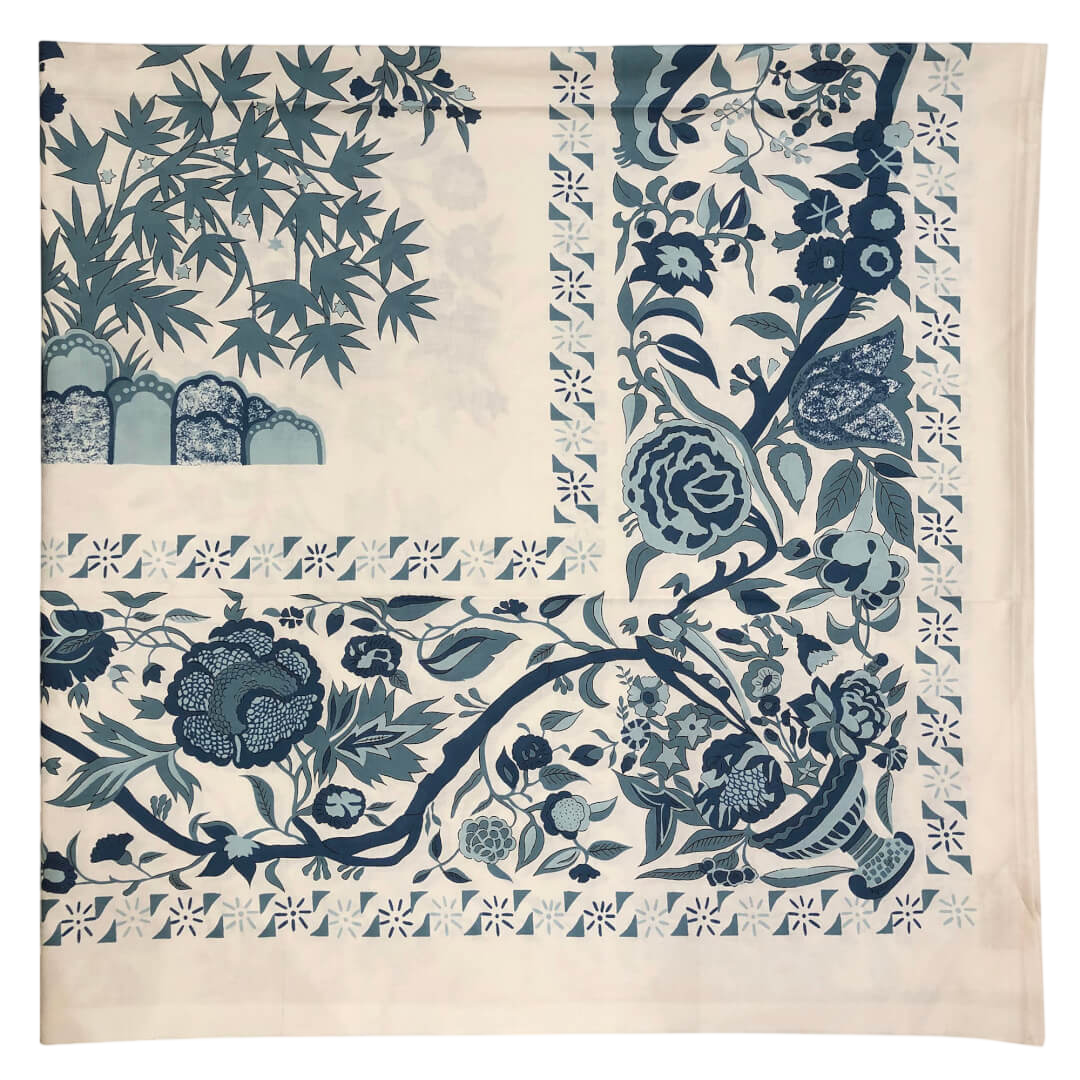Dark Blue-Light Blue on Ivory Tablecloth_WS