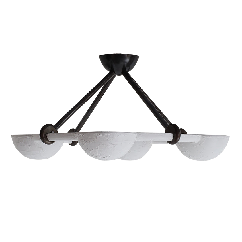 Elena Flush Mount – Bronze & White Plaster