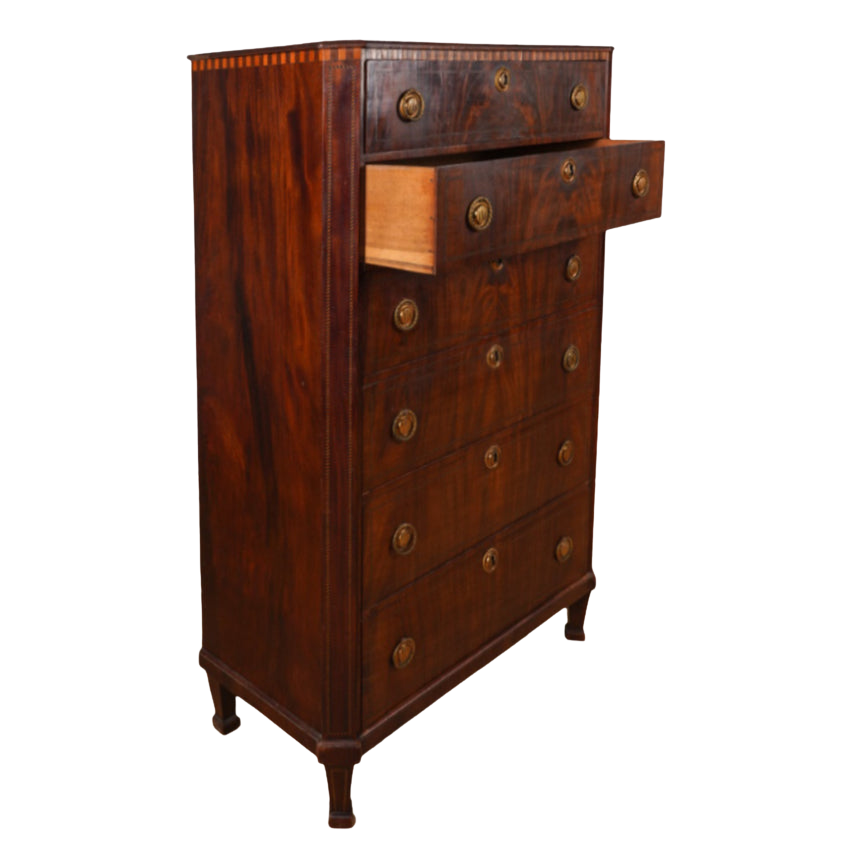 18th Century Dutch Inlaid Mahogany Chest of Drawers
