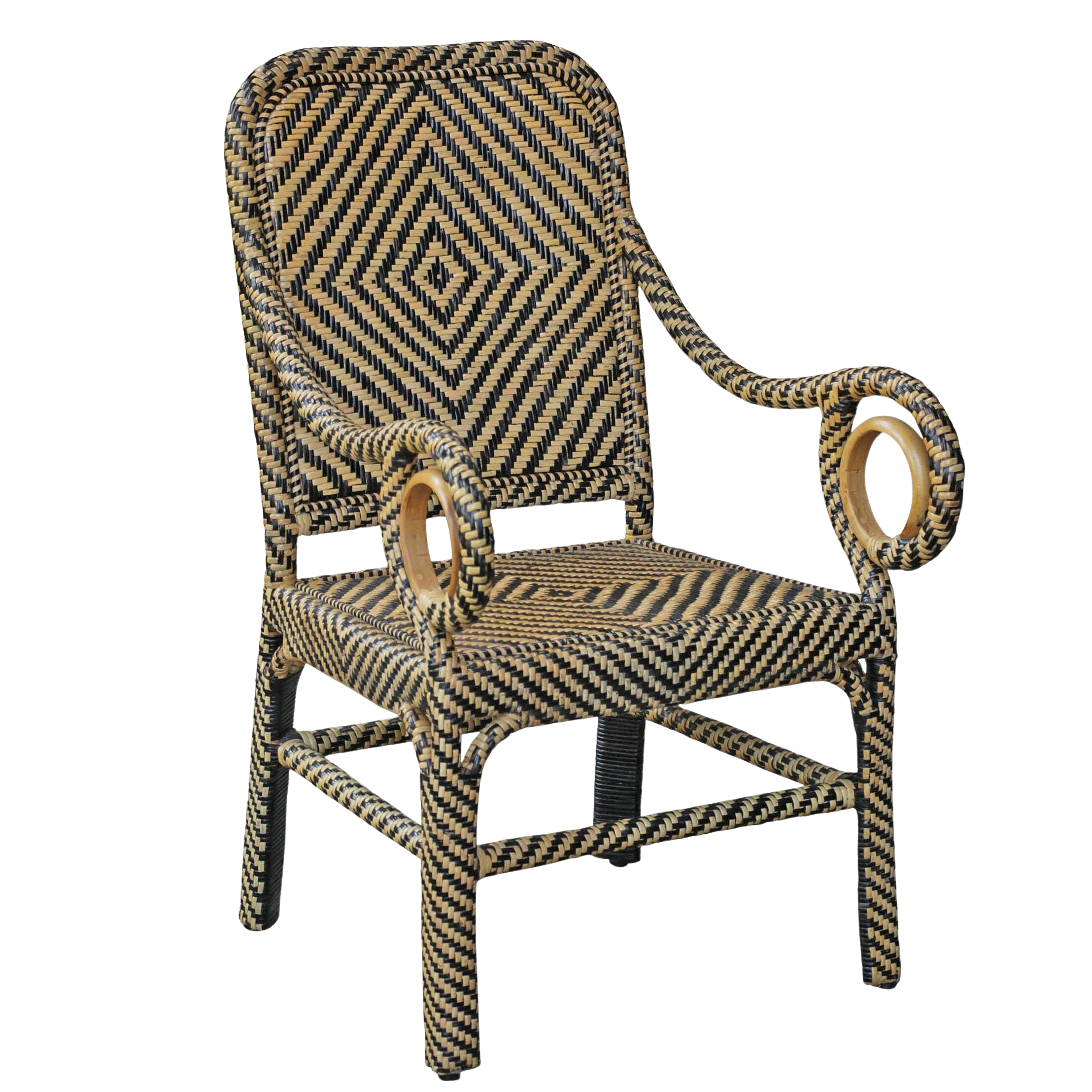Dayak Rattan Armchair - Honey & Black