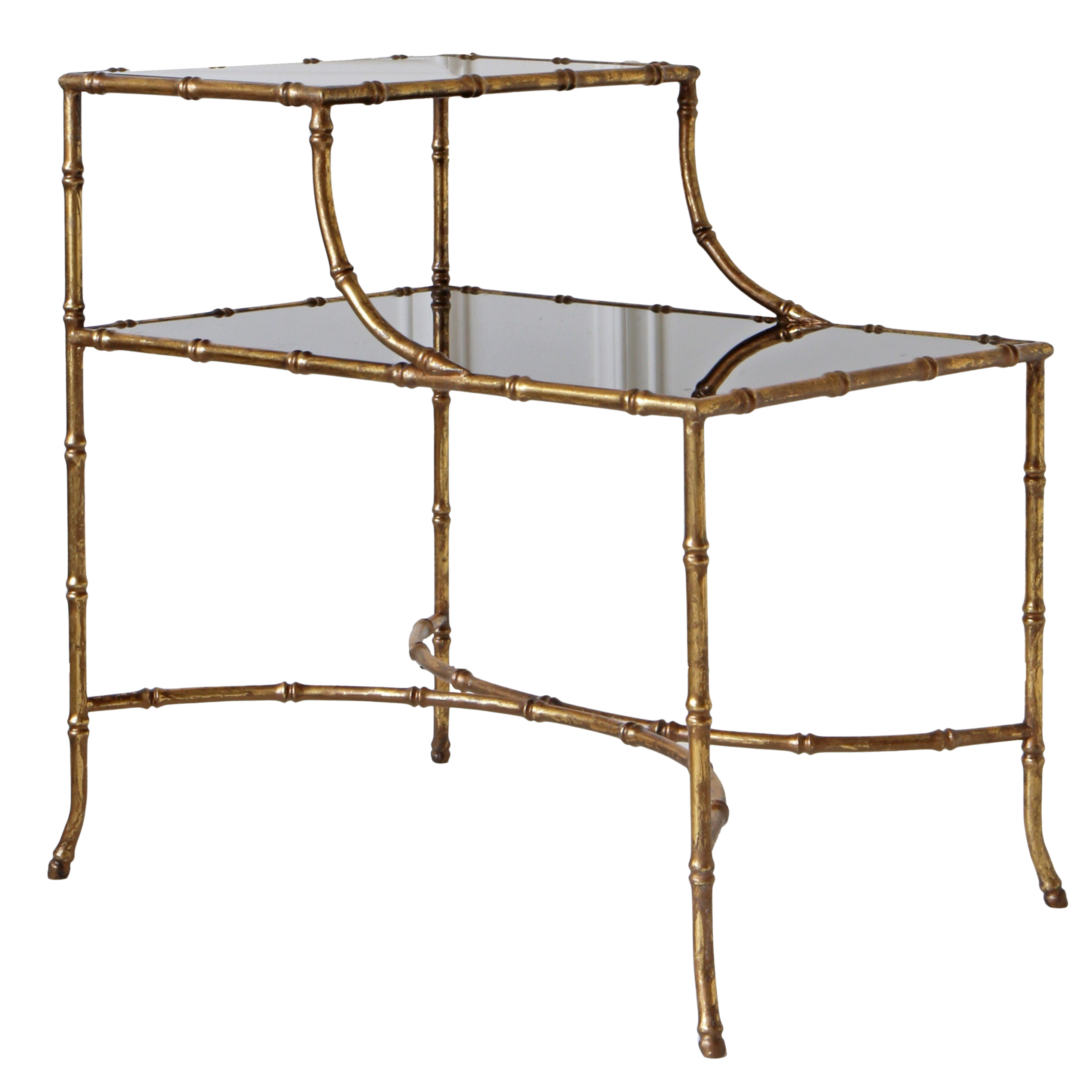 Gilt Bamboo Rectangular Side Table