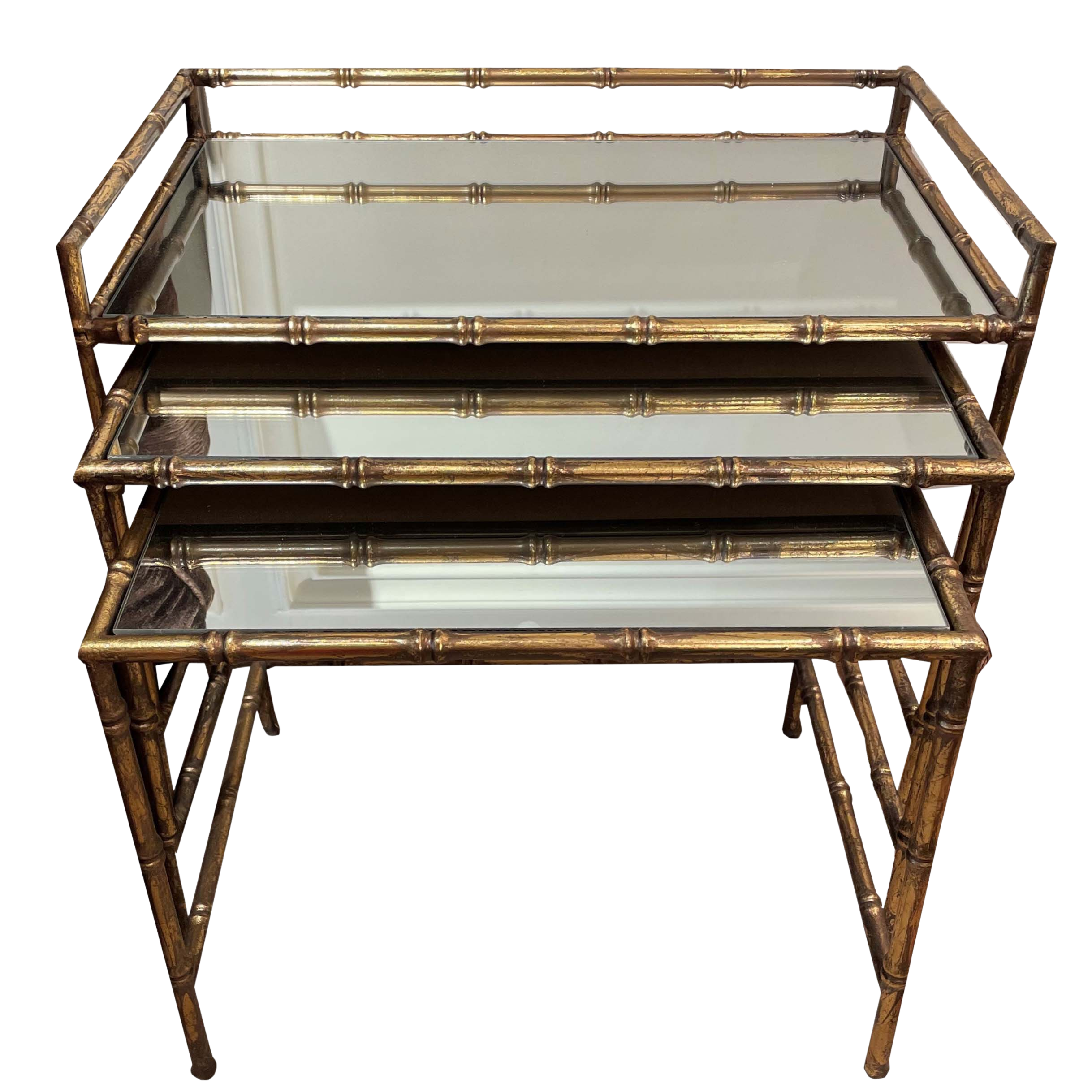 Gilt Bamboo Nesting Tables