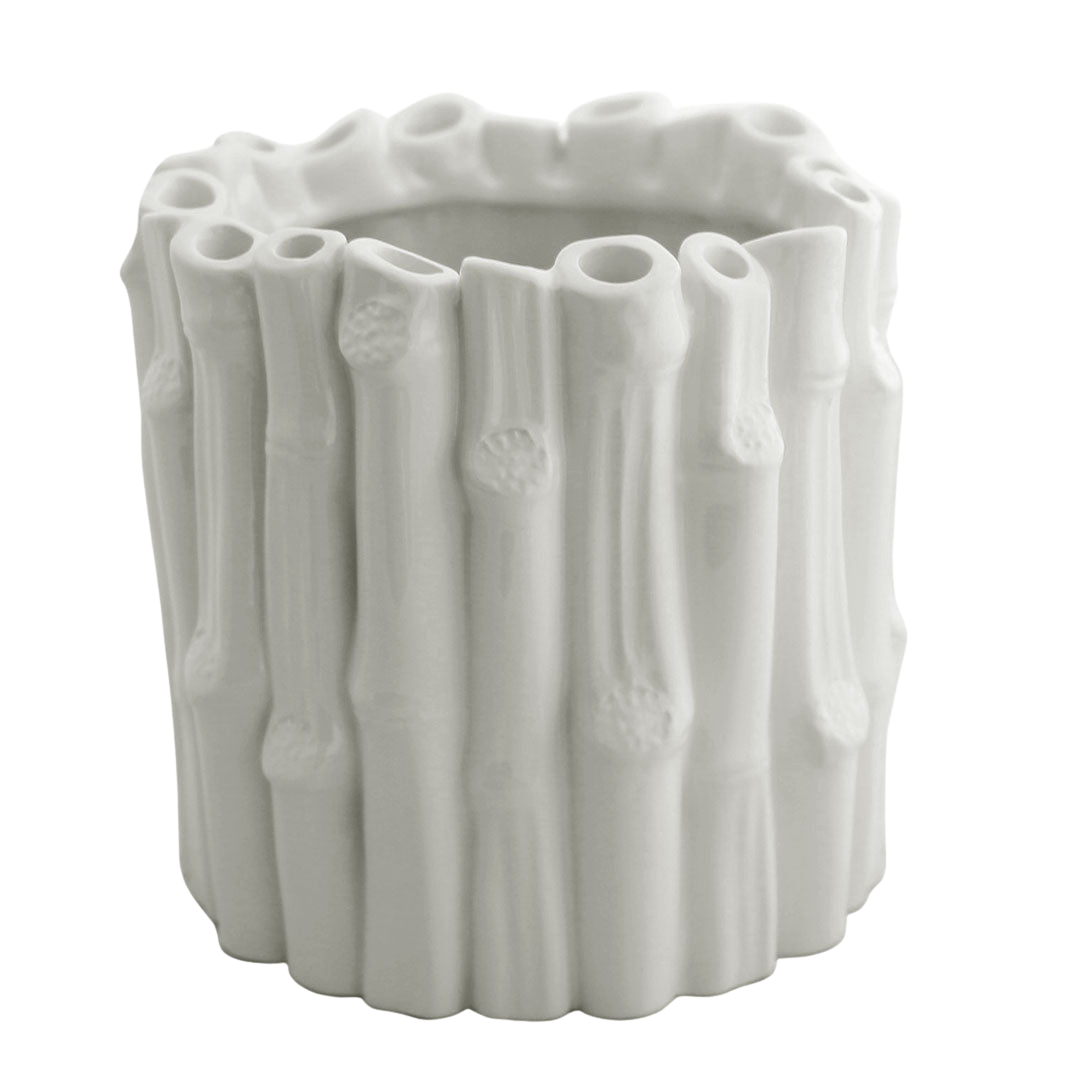 Ceramic-bamboo-pot-White