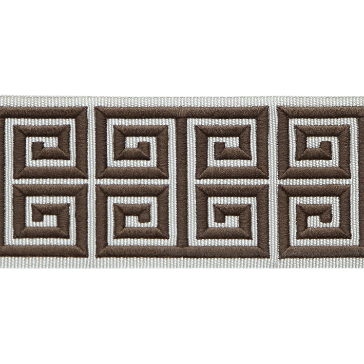 Greek Embroidery Border, Brown & Flax LR