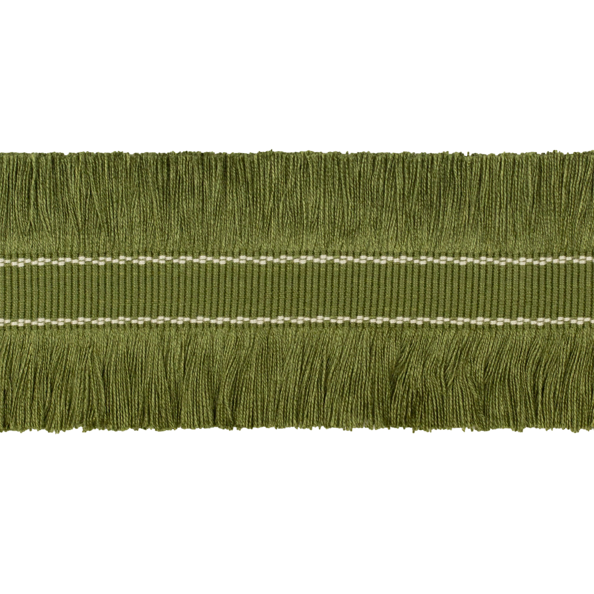 Double Cut Ruche Fringe - Olive Green