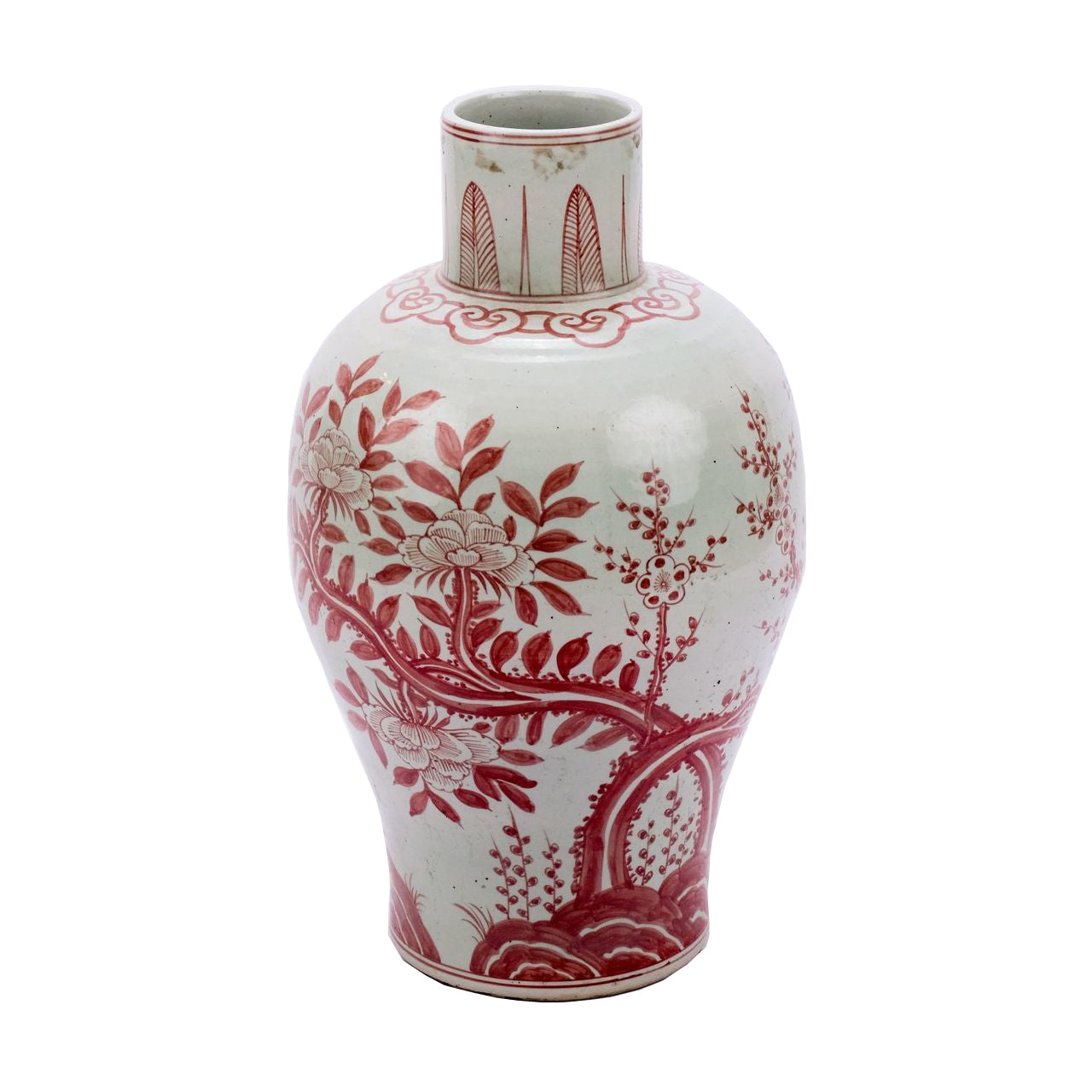 Red Baluster Porcelain Vase
