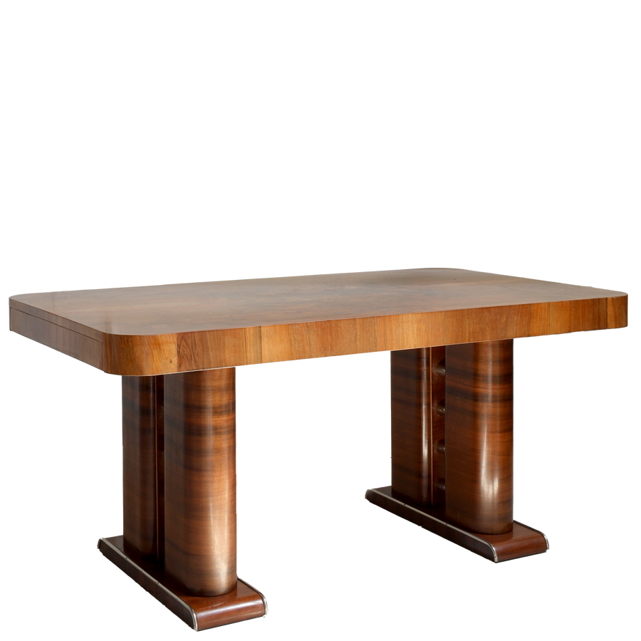 1930s Art Deco Walnut Desk