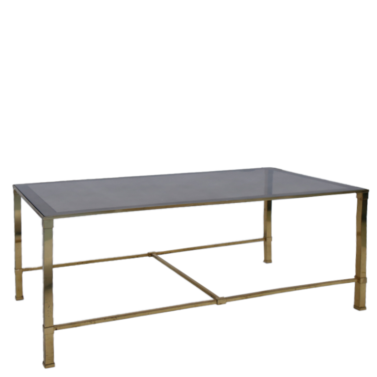 1970s French Brass Coffee Table